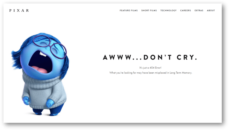 Pixar 404 頁面