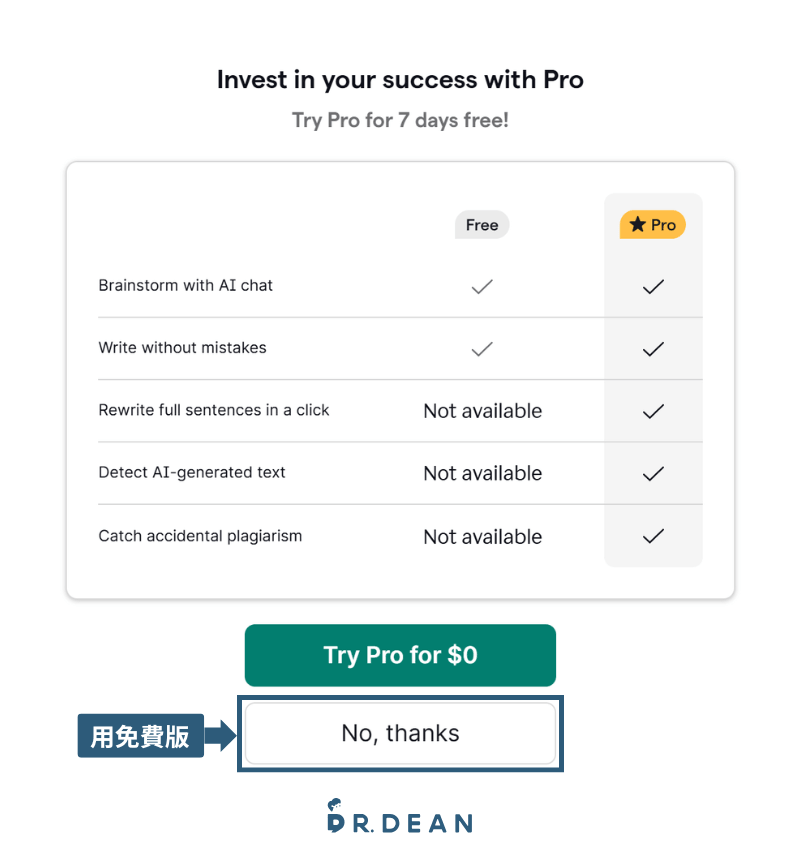 Grammarly 實測評價:寫英文 Email、報告、履歷,誰適合用? 24 先點 No 用免費版