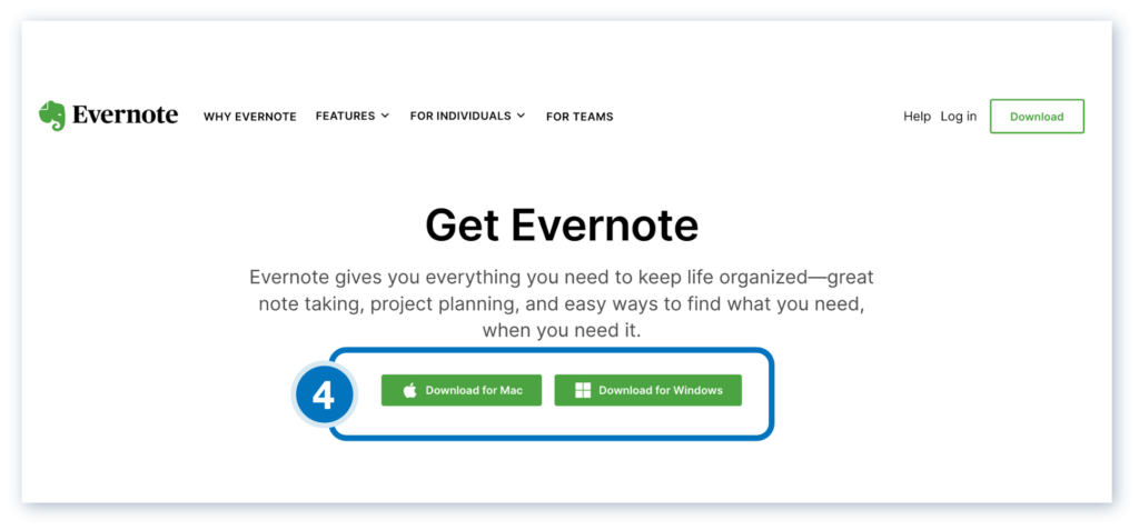 下載Evernote桌面版