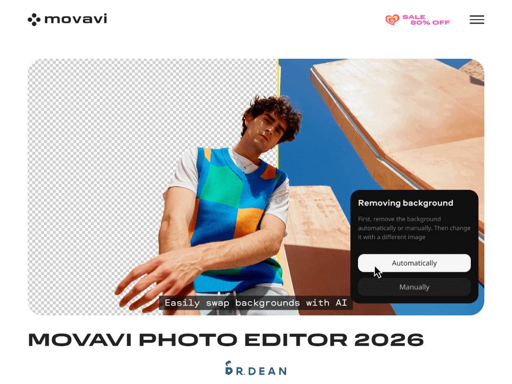 【2026】修圖軟體推薦:8款免費+7款付費完整比較 14 Movavi Photo Editor 簡單去背修圖軟體