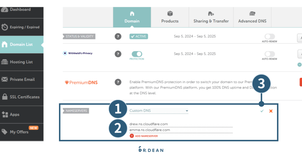 【Cloudflare】網站加速必備:免費 CDN + 安全防護 (設定教學) 9 Cloudflare-Namecheap設定2