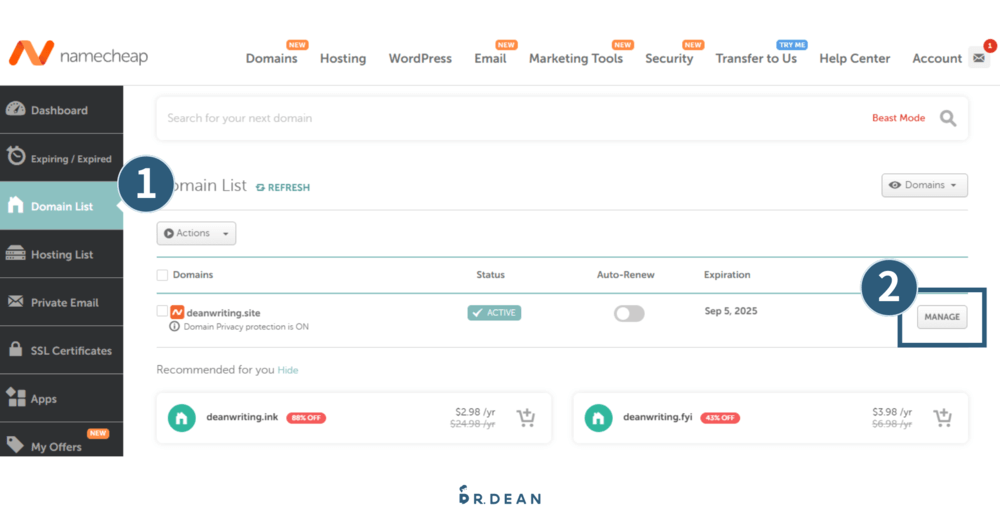 Namecheap 教學:3 步驟購買網域 + 串接主機 (含網域轉移範例) 19 Cloudways設定網域-3