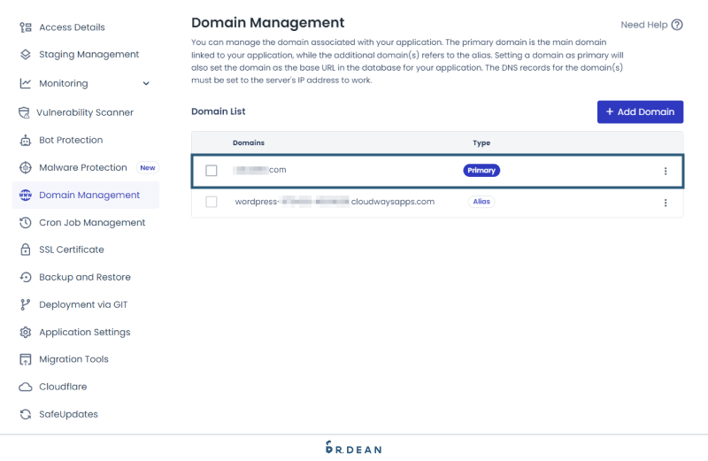 【教學】4 步驟快速從 Bluehost 搬家到 Cloudways 34 主網域設定完成
