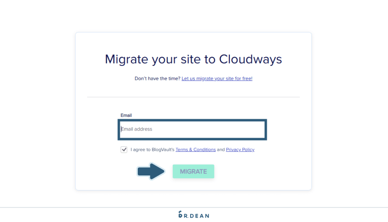 【教學】4 步驟快速從 Bluehost 搬家到 Cloudways 11 輸入收取搬家通知的信箱