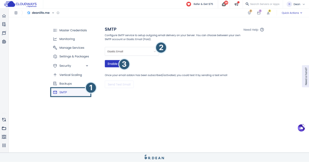 Cloudways Elastic Email SMTP 教學:4 步驟網站成功發送郵件 7 Cloudways Elastic Email 3