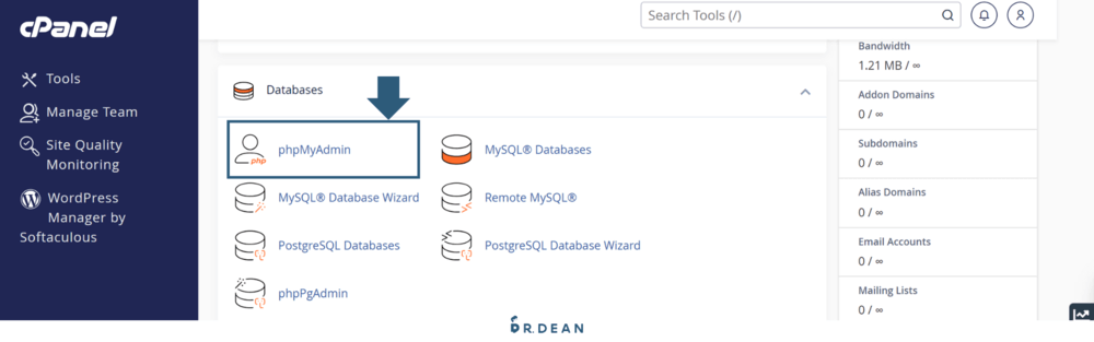 WordPress 登入不了怎麼辦?8個解決方案 + 操作教學 16 cPanel登入phpMyAdmin-1