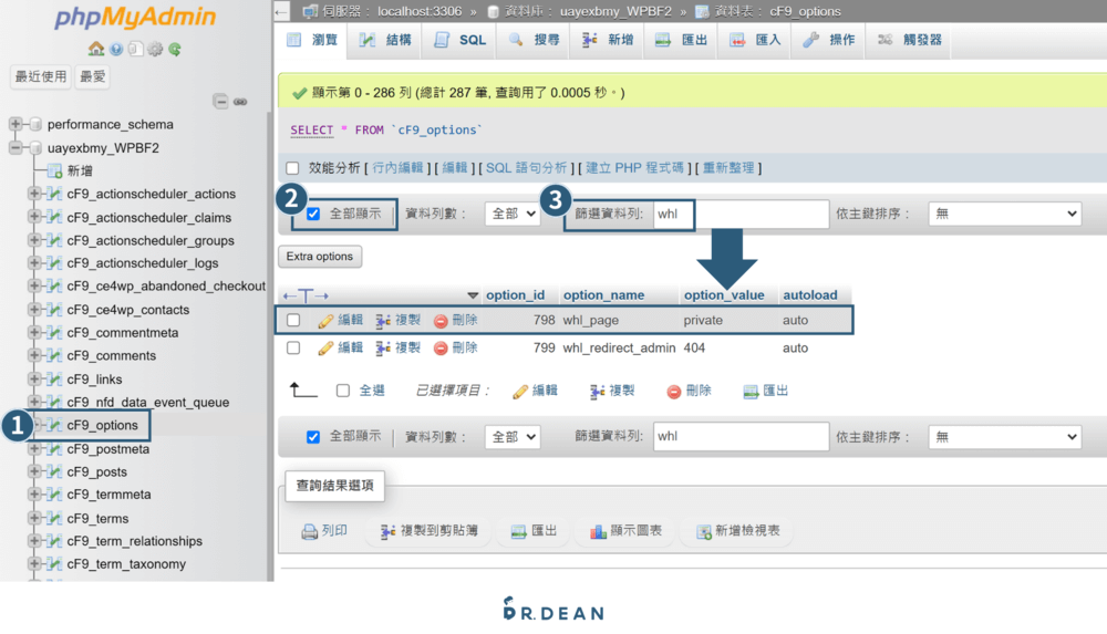 WordPress 登入不了怎麼辦?8個解決方案 + 操作教學 25 phpMyAdmin找登入網址