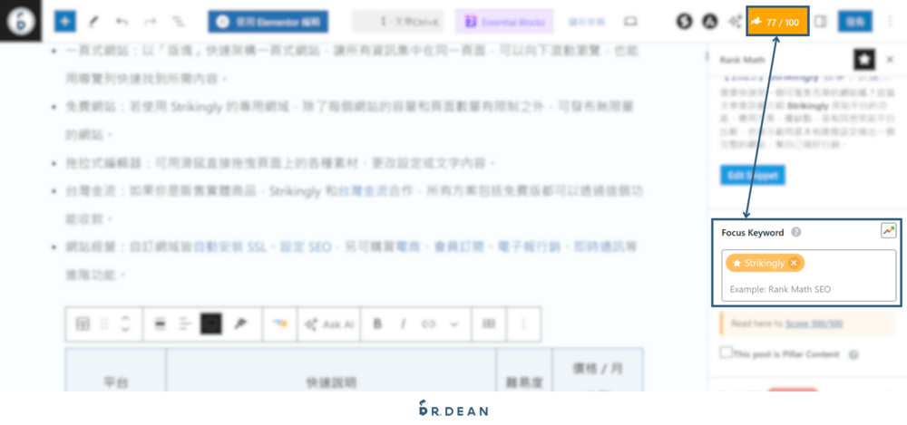 【2026】Rank Math 教學:SEO 完整設定 + 寫文技巧 50 焦點關鍵字2
