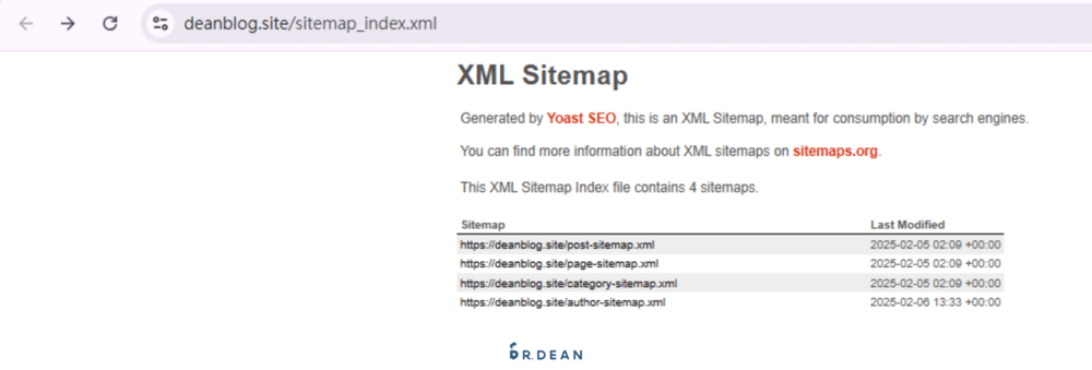 【2026】Yoast SEO 教學:完整設定 + 寫文技巧(最齊全指南) 22 Yoast SEO 自動生成的 XML 網站地圖頁面,包含文章、頁面、分類和作者的子網站地圖連結