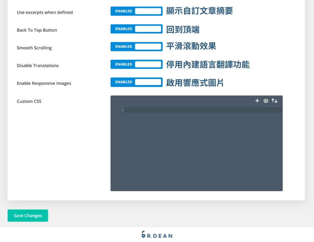 Divi 教學:一套搞定設計、架站與行銷【高 CP 值 WP 佈景主題】 20 設置選項,包括回到頁首和平滑滾動