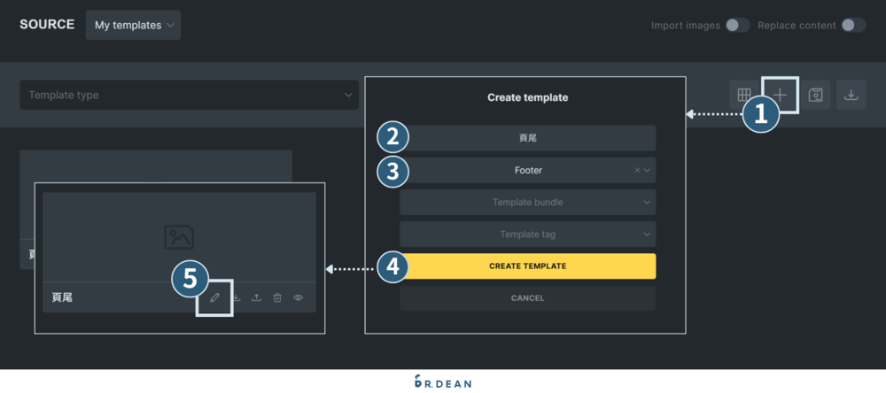 Bricks 新手教學指南:佈景主題 + 頁面編輯器【2026】 34 頁尾模板快速新增步驟