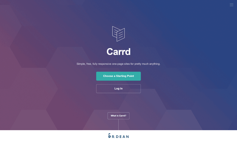 15 個作品集網站推薦:2026 設計師、接案者必看平台比較 32 Carrd 網站平台主畫面與架站介面