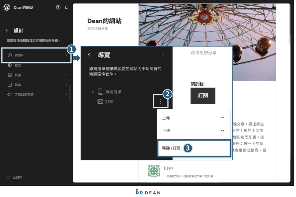 【2026】WordPress.com 新手教學:5 步驟免費架好你的網站 24 網站後台導覽列編輯畫面