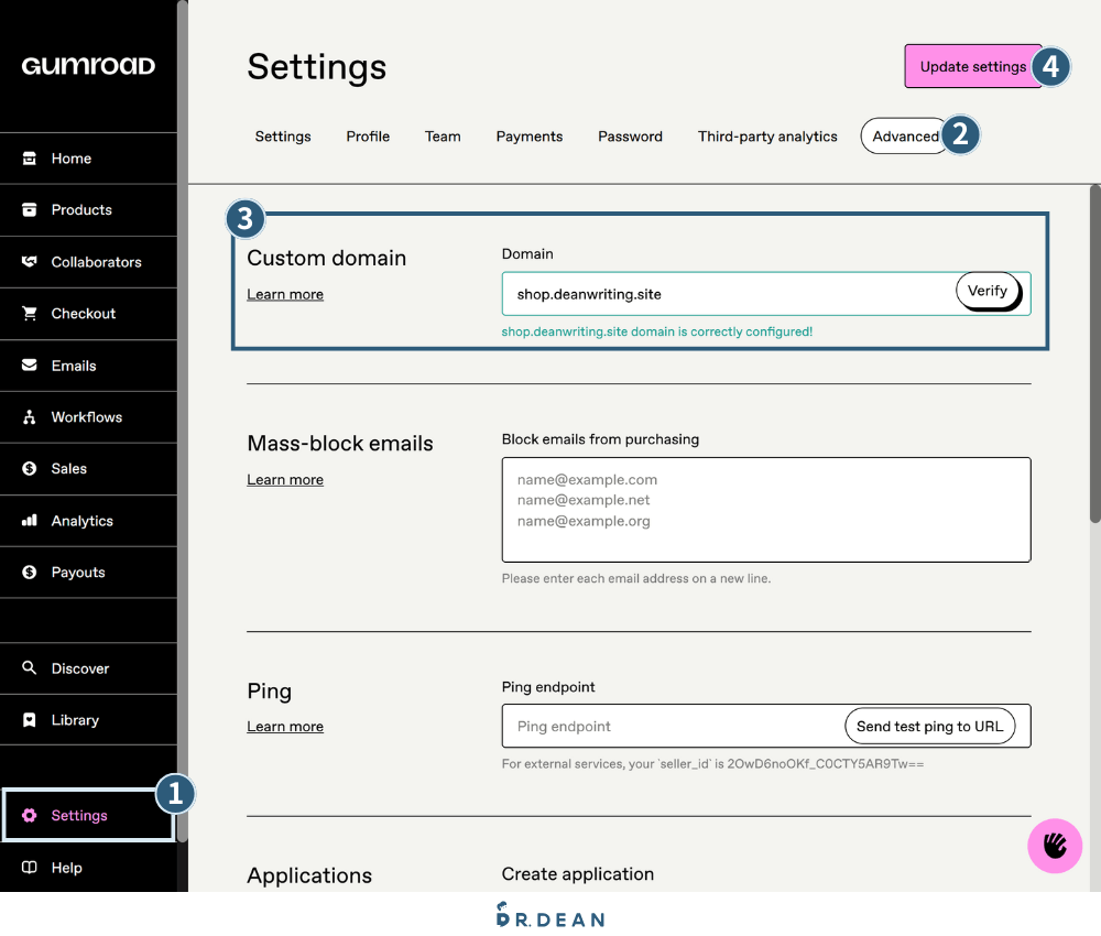 Gumroad 是什麼?零月租開店:上架 + 收款 3 步驟搞定【2026】 23 商店頁面串接自訂網域教學流程