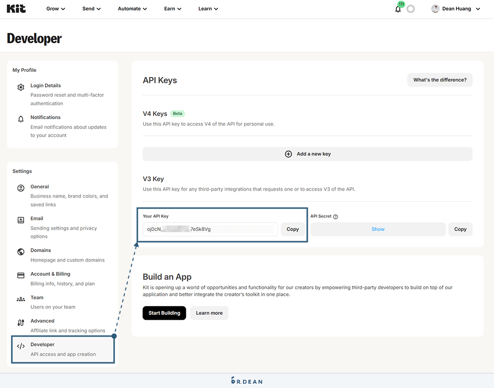 【2026】Payhip 是什麼?3 步驟賣數位商品 (完整圖文教學) 19 在 Kit 設定頁面複製 API Key 代碼操作流程