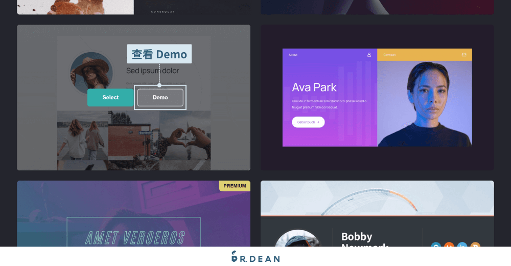 【Carrd 教學】免費自介網站製作|5 分鐘完成一頁式電子名片 4 在網站模板上方點選 Demo 預覽效果