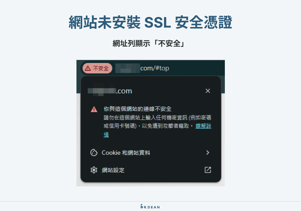 如何自己架設網站?要錢嗎?一篇搞懂自架 WordPress 完整流程 11 網站未安裝 SSL 安全憑證顯示不安全