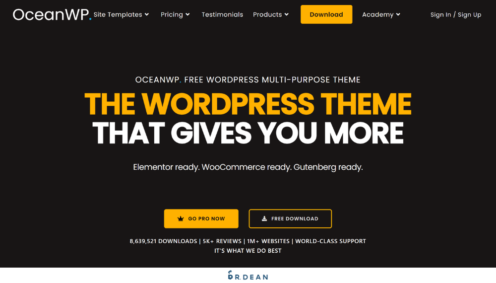 WordPress 佈景主題推薦:架站 8 年,這 10 款最好用【2026】 8 OceanWP 主題多功能展示頁面